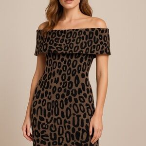 Jessica Simpson Brown and Black animal prints dress